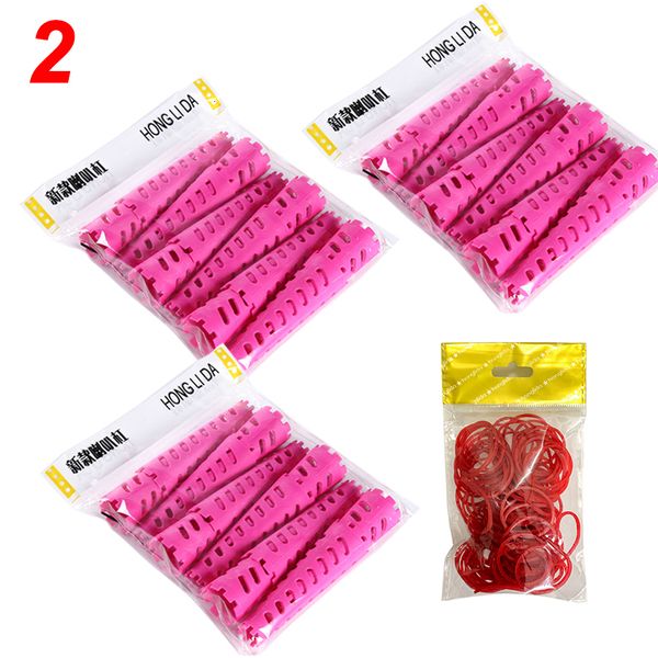 Rodillos para el cabello 36 piezas/set 18-30 mm forma de cono rodillos para el cabello con bandas de goma gruesas de rizado de gruesos, varillas flexibles para el cabello sin calor 1705 230811