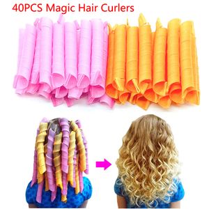Rulos para el cabello 40PCS 455055cm Magic Curlers Kit de peinado de rizos en espiral Sin rodillo de calor para la mayoría de los tipos de estilo 230325