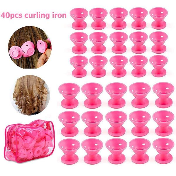 Rodillos para el cabello 40 unids Rizadores de hongos Cuidado de silicona para rizador Dormir Twist Styling Herramientas de bricolaje Styler 230825