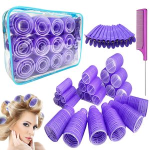 Rulos para el cabello Juego de 61 piezas Rulos para el cabello 3 tamaños Rulos grandes para cabello largo. Rulos sin calor para el cabello con peine de clips. 230505