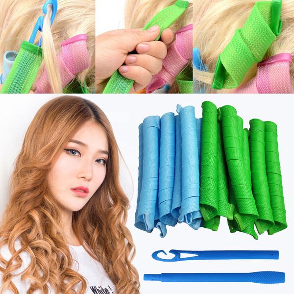 Rulos para el cabello Rizador sin calor 304555cm Sin calor Rizos en espiral Modelador Magic Roller Styling Kit para mujeres Home Salon DIY estilo 230325