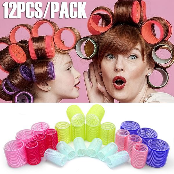 Bigoudis Sans Chaleur 12 Pcs Auto Grip Curling DIY Pas De Chaleur Magique Bouclés Femmes Salon Beauté Coiffure Styling Outils 230728