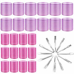 Hair Rollers Self Grip Curllers 36pcs Jumbo grote rollenset met roestvrijstalen eendbillclip voor lange medium kort dikke dunne pony 230520