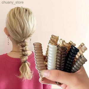 Bands de caoutchouc à cheveux 1pc Téléphone Cable Girl Bandon Solid Elastic Band Band Spiral Spiral Band Casque en queue de cheval ACCESSOIRES DE CHEUR Y240417