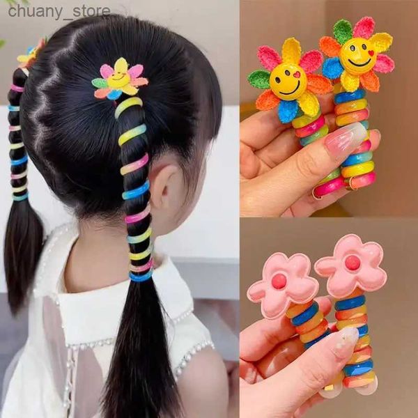 Bands de caoutchouc à cheveux 2/3/4 Pièces d'élasticulation élastique pour filles Lignes de téléphone pour filles Coies de cheveux Coils Coils Ropes Pony Ponys ACCESSOIRES Y240417