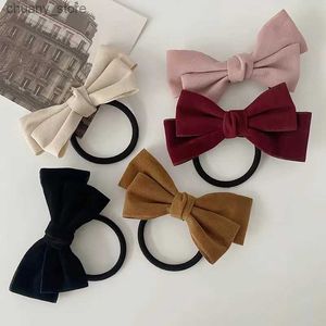 Bands de caoutchouc à cheveux 2023 New Bow Elastic Hair Bands Sweet Elegant Pony Pony Hair Ring Clope For Girls Headwear Women Accessoires Hair Y240417