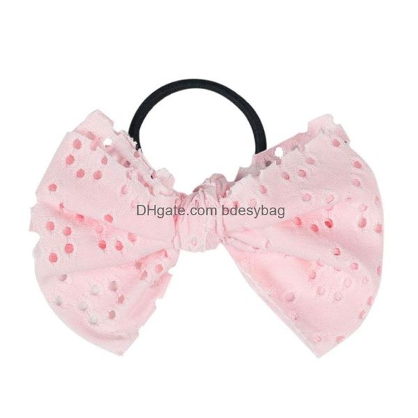 Bandes de caoutchouc pour cheveux Bébé fille Couleur unie Bowknots faits à la main Enfants Chapeaux élastiques Accessoires de décoration de fête Drop Livraison Bijoux Cheveux Dhpro