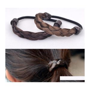 Haar rubberen bands gevlochten paardenstaarthouder synthetische pruik elastische stropdas stretch tevenytail accessoire ornament accessoires c3 drop levering dhfar