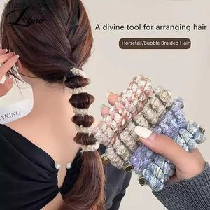 Haarrubberbanden gekleurde wol elastische haarband dames spiraalvormige spoel telefoonlijn schroef strass haarband paardenstaart paardenstaart vlecht haaraccessoires y240417c8eb