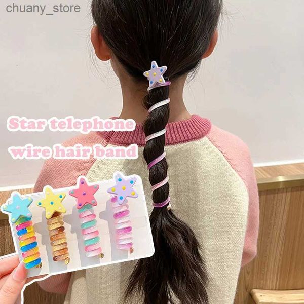 Bands de caoutchouc à cheveux mignons élastiques en caoutchoucs de cheveux Bandes de téléphone téléphonique Tire Ties Hair Scrunchies Accessoires de cheveux Fashion Bandons Feme Bandeaux New Y240417