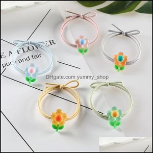 Bands de caoutchouc de cheveux Tempérament de fleur Tempéra-bande élastique Holder Gum For Ties Scrunchies Hairband Rope Women Girl Drop Livrot Juif Otnik