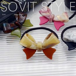 Bandas de goma de cabello Accesorios para el cabello Tada elástica Bandas de goma para Scrunchie Corea Mujeres Vintage Vintage Popular Fashion Bow Butterfly KPOP NUEVO Y240417