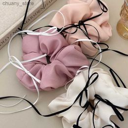 Haarrubberbands Haaraccessoires voor vrouwen Girl Scrunchies Elastic Tie Band Koreaans rubberlint Populair vintage toonaangevende mode Kawaii Kpop Nieuw Y240417