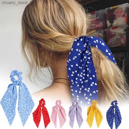 Caborrillas de goma HomeProduct DisplayHair Bandwomens Elástica Bow Long Ribbon Ponytail Y240417