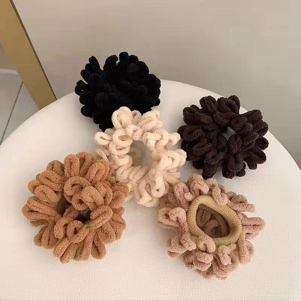 Cheveux Élastiques Bijoux Automne Et Hiver Nouvelle Femelle En Peluche Pli Attaché Haute Élasticité Simple Polyvalent Serviette Bande Pas Mal Coiffe