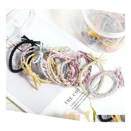 Haarrubberbands Korea Style Cute Rabbit Pearl Charm Rope Colorf Simple Band For Women Girls Knoop Accessiry Sieraden Drop levering Otnie