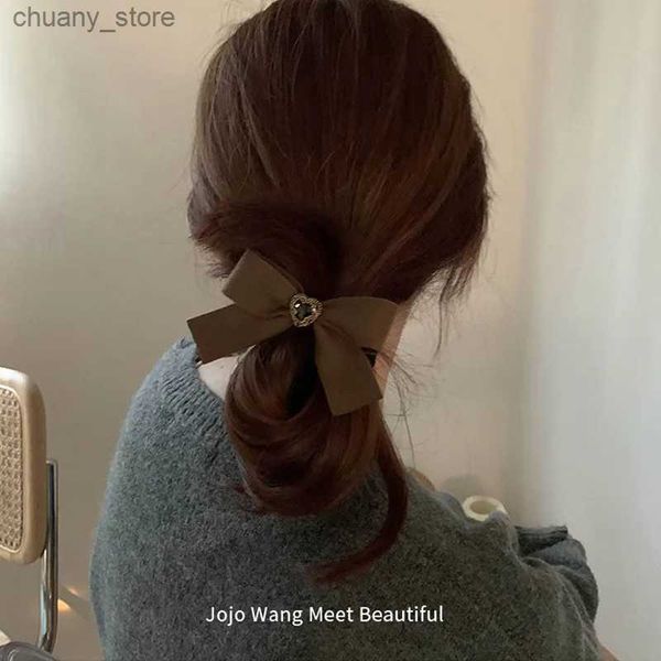 Bands de caoutchouc à cheveux coréens Fashion Bow Ties de cheveux élégants Rétalonnage du cœur Élastique élastique corde de cheveux pour filles Headwear Women Accessoires de cheveux Y240417