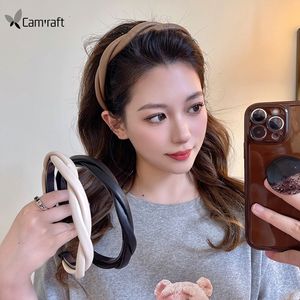 Cheveux Élastiques Coréen Mode PU Bandeau En Cuir pour Femmes Filles Vintage Tressé Bandeaux Chapeaux Automne Cheveux Accessoires 230517