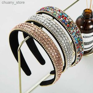 Bands de caoutchouc de cheveux Luxury Crystal large bandeaux pour femmes Bands de tête de filles Fashion Bands de coiffure féminin Bands de cheveux Cerceau Accessoires de cheveux Y240417