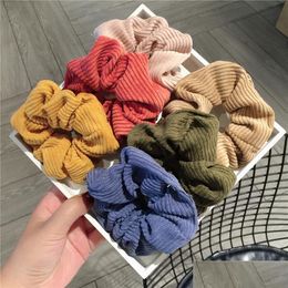 Haar rubberen banden vaste donzige elastische haar scrunchies eenvoudige comfortabele rek haarbandmeisjes schattige hoofdbanden 14 kleuren drop deliv dhcti