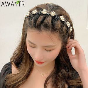 Bandas de goma para el cabello Unisex Alice Pearls Bandas para el cabello elegantes Hombres Mujeres Diadema deportiva Doble flequillo Peinado Maquillaje Horquillas Accesorios para el cabello de moda 230517