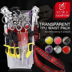 Fenice – étui de cisaillement Transparent en TPU pour Salon de coiffure, sac de taille professionnel pour 6 ciseaux, pour toilettage de chiens, esthéticienne 231030