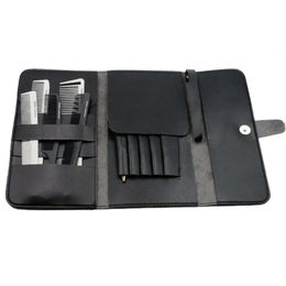 Kapsalon Opvouwbare Haar Schaar Tas PU Lederen Schaar Pack Kapper Kappers Tool Pouch Case 231027