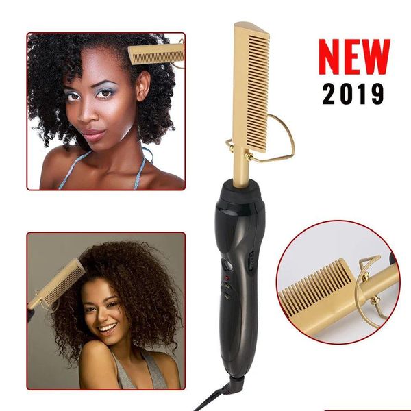 Fers de salon de coiffure Peigne électrique Lisseur Baguette Curling Lissage Titane Alliage Curler Soins Drop Livraison Produits Outils de coiffage Dhlnr