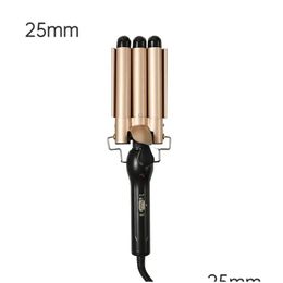 Fers de salon de coiffure électrique Curling Stick Egg Roll style coréen ondulation de l'eau Perm Threetube fer vague Waver outils de coiffage Styler baguette Dr Otgkb