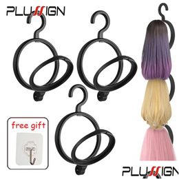 Supports de salon de coiffure Support de cintre de perruque en plastique pour perruques Mtiple Outil de coiffure d'affichage de séchage noir avec crochet Drop Livraison Produits Soins Trop Otfzs