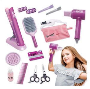 Toys de coiffure pour filles Fétende de beauté Playage STYLING SET avec sèche-linge Makeup pour enfants cadeau 240416