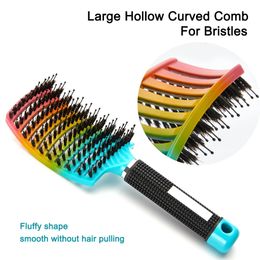 Hair le cuir chevelu massage peigne brosse à cheveux soulagement stress hommes femmes moulues curly démêler la brosse à cheveux pour le salon coiffeur coiffeur coiffure Care 231227