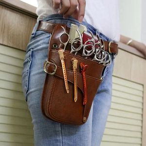 Haarschaar Holster Pouch met Taille Schouderriem voor Kappers Kapper PU Lederen Schaar Kappers Gereedschapstas Tas Houder 240318