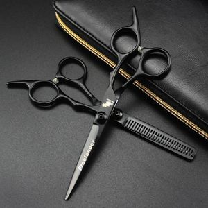 Tijeras para el cabello 5.5 6.0 Tijeras profesionales Peladelas Deslizándose Barbería TISELOR SET PELO CORTE DE CORTE 440C ACERO