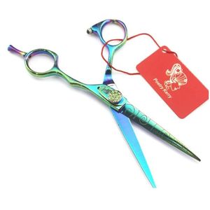 Ciseaux à cheveux 6,0 pouces Personnalité Modèle vert Coiffure Cisaillement plat LDLH Japon 440C Soins Drop Livraison Produits Outils de coiffure Dhoan