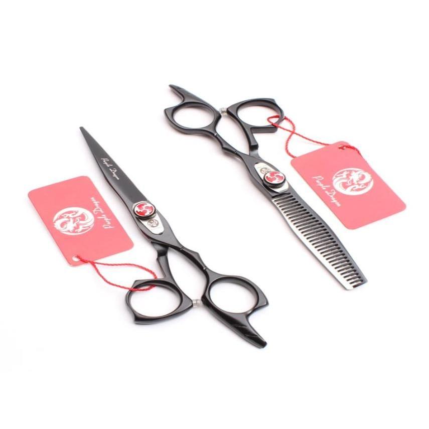 Hair Scissors 6039039 175Cm 440C Purple Dragon Black Professional Human Cutting Thinning Hairdressing Sal8999985 Drop Delivery Produ Dhies