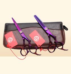 Haarschaar 60quot 175cm 440c Purple Dragon Hairstyle Hairdressing Dunning Cutting Shears Professional Z90059483586