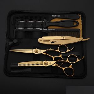 Ciseaux de cheveux Ciseaux de cheveux Blade Sharde Professional 55 60 Salon Coue Cisque Barber Coiffure 230706 Drop livraison Produits de cheveux Dhnzm