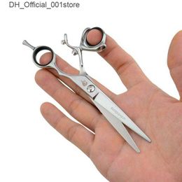 Haarschaar haarschaar univinlions 5,5/6,0 inch Japanse stalen swivel duim snijden shears kit voor salon kapper professionele kappersset q240425