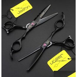 Tijeras para el cabello Jason SY22 556 pulgadas Professional Shears Salon Cortught Cutting Japan Steel Barber Pelado delgado de adelgazamiento 5993378 Dr Dhugq