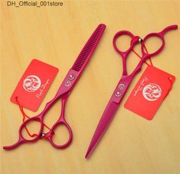 Ciseaux de cheveux Ciseaux de coiffure à main gauche 8001 # 6 17,5 cm Dragon violet Ciseaux de coupe éclairci