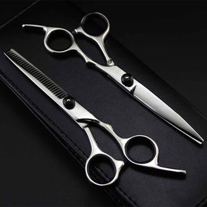 Hair Scissors Professional Japan 4cr 6 inch Black cut hair scissors cut sissors thinning barber cutting shears dresser 230325