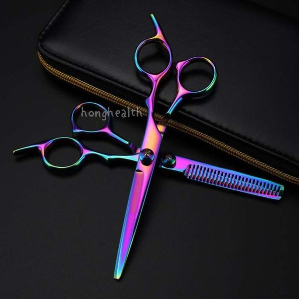 Ciseaux de cheveux Professional Japan Steel 6 couleurs Définition Haircut Hurber Barber Haircuting Cishing Hairdressing