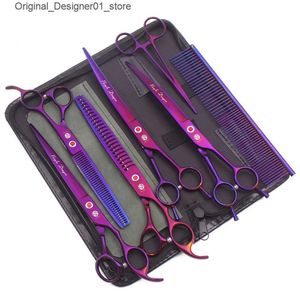 Ciseaux de cheveux Purple Dragon de 8 pouces Chien de beauté Ciseaux minces ciseaux minces Cat professionnel et coiffure pour animaux ciseaux de cheveux de haute qualité Z3015-B Q240426 Q240426