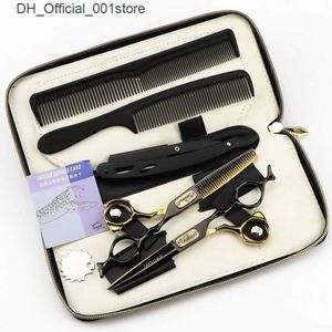 Haarschaarsters Superior kwaliteit Jaguar XMQ-02 Barber Cutting/Dunning Hair Scissors Kit met Retail Leather Case Q240425