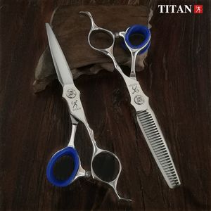 Hair Scissors Titan professional hairdressing scissors hairdresser's scissors 6.0 inch cut thinning barber tool 230508