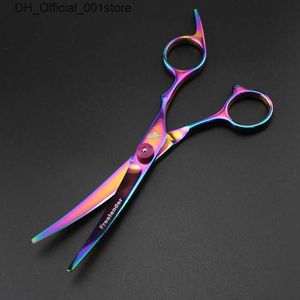 Ciseaux de cheveux avec emballage de vente au détail Freelander 6,0 pouces 4cr 62hrc Cipeaux de coupe / éclairage Kit arc-en-ciel / ciseaux de cheveux violets Set Drop Expédition Q240425