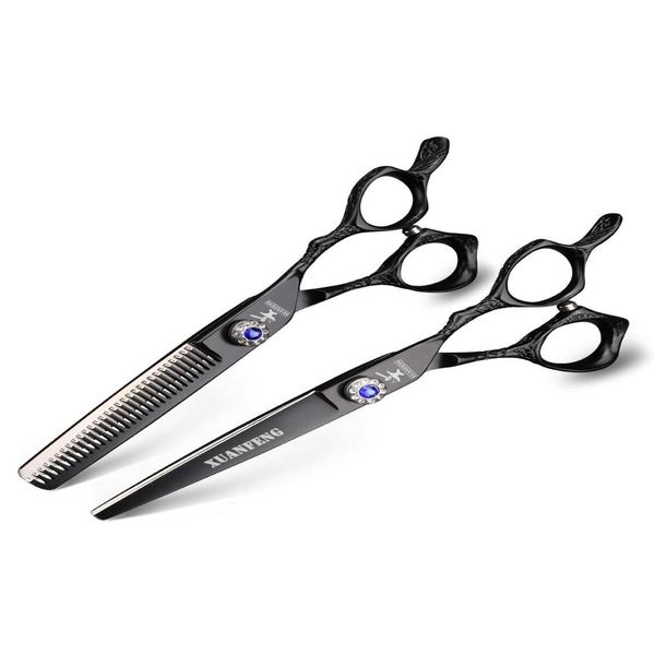 Ciseaux à cheveux Xuan Feng Sier Clipper 6 pouces Japon 440C en acier amincissant et coupant Set Shear Barber Tools5360322 Drop Delivery Produc Dhw9J