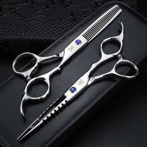 Ciseaux de cheveux Xuanfeng Stylist de dents de 6 pouces Styliste Barber Salon Styling Tool Barber and Slimming Cut Set Q240426