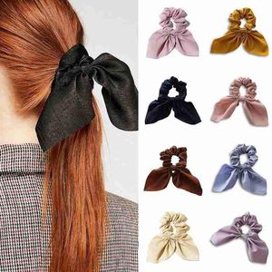 Cheveux Scrunchies Lapbit Bunny oreille Bowknot Scrunchies Cordes Elastic pour Fille Bobbles Accessoires Poileaux Cheveux de cheval